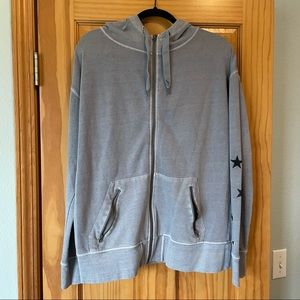 Champion Grey Zip-up Hoodie. Star details on sleeve. Perfect condition.